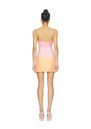 ELLIATT Lumira Strapless Mini Dress in Pink,Peach. Size L. Also in XS, S, M, XL.