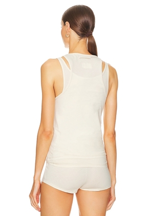 GRLFRND Layering Jersey Tank Set in Beige. Size XL. Also in XS.