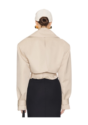 Helsa Oversized Cropped Trench in Tan. Size L. Also in M.