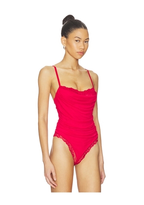 Free People x REVOLVE Hard Launch Corset Bodysuit in Red. Size L. Also in XS, M, XL.