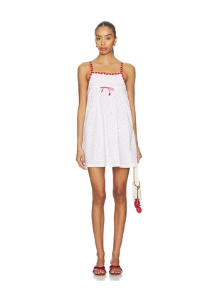 Frankies Bikinis Coppola Gauze Mini Dress in White. Size L. Also in M, S, XS, XXS.