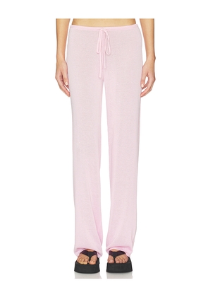 Frankies Bikinis Ela Knit Pant in Pink. Size L. Also in M, S, XS, XXS.