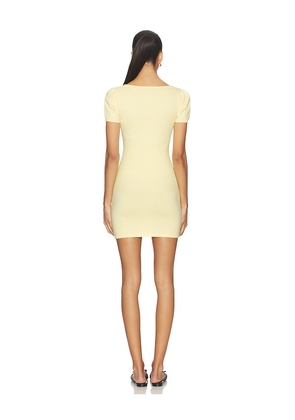 Frankies Bikinis Daphne Cloud Knit Mini Dress in Yellow. Size L. Also in M, S, XS.