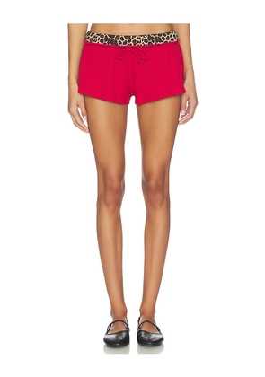 Frankies Bikinis Noah Thermal Short in Red. Size L. Also in M, S, XS.