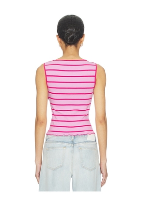 Free People Tilly Striped Vest in Pink. Size L. Also in XS, S, M, XL.