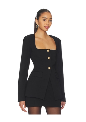 Good American Soft Stretch Ponte Sculpted Blazer in Black. Size M. Also in XS, S.