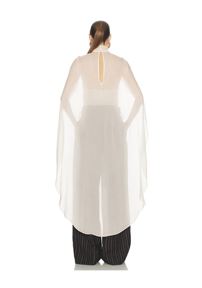 Helsa Georgette Cape Top in Ivory. Size L. Also in XS, S, M, XL.