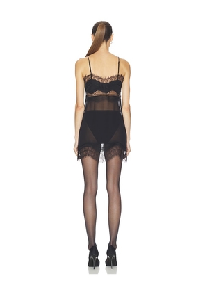 HAELO Collage Slip Dress in Black. Size L. Also in S, XXS, XS, M, XL.
