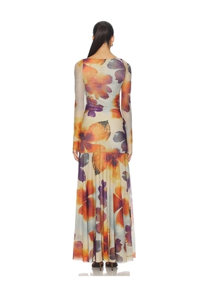 Free People Sunnei Maxi Dress in Grey,Burnt Orange. Size XL. Also in XS, S, M.