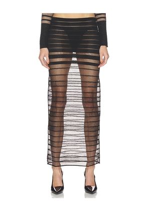 HAELO Veiled Maxi Skirt in Black. Size L. Also in M, S, XL, XS, XXS.