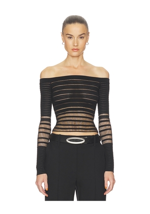 HAELO Veiled LS Top in Black. Size L. Also in M, S, XL, XS, XXS.