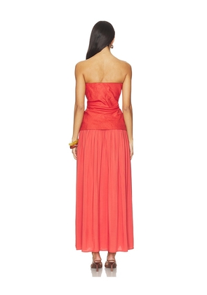 FAITHFULL Hedy Maxi Dress in Coral. Size M. Also in S.