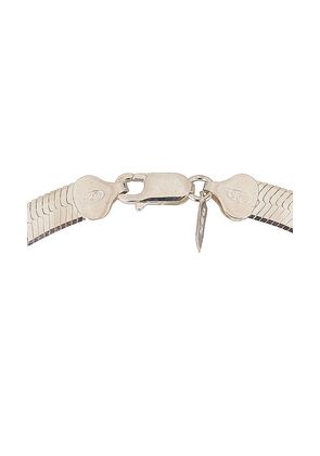 Loren Stewart XL Herringbone Necklace in Metallic Silver.