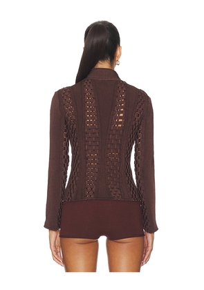ISA BOULDER Threadline Jacket in Chocolate. Size S. Also in XS, L.
