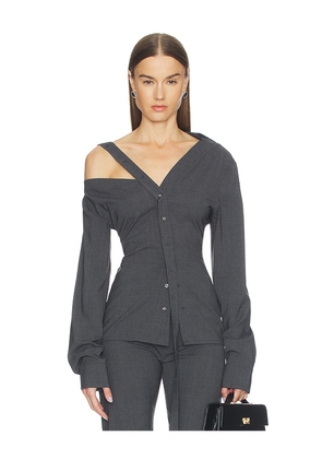 Jade Cropper Asymmetric Long Sleeve Top in Grey. Size 34. Also in 36.