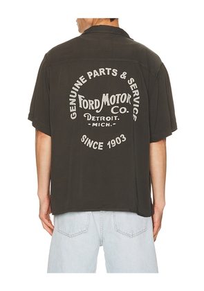 Junk Food Ford Motor Co Camp Shirt in Black. Size L. Also in M, S, XL/1X, XS.