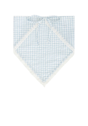 For Love & Lemons Bradford Gingham Headscarf in Baby Blue.