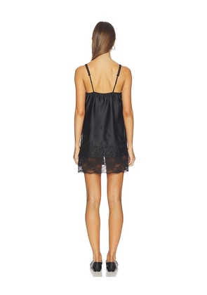 Frankies Bikinis First Crush Satin Mini Dress in Black. Size M. Also in S, XS.