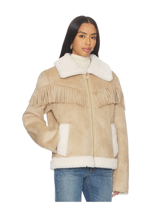 Generation Love Inez Faux Shearling Jacket in Taupe. Size M. Also in XS, S, L, XL.