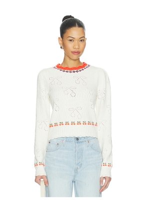 Free People Tilly Pullover Sweater in Ivory. Size L. Also in M, S, XS.