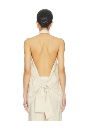 FAITHFULL Biba Halter Top in Neutral. Size L. Also in M, XL.
