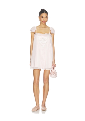 For Love & Lemons Rae Rose Mini Dress in Pink. Size L. Also in M, S, XL, XS.