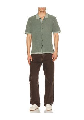 Faherty Short Sleeve Sunwashed Knitted Shirt in Olive. Size L. Also in S.