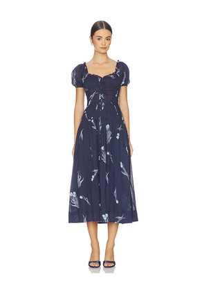 Free People Complete Me Midi Dress in Navy. Size L. Also in M, S, XL, XS.