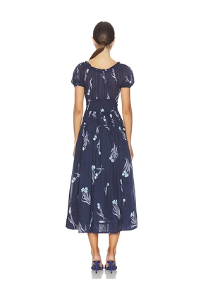 Free People Complete Me Midi Dress in Navy. Size L. Also in XS, S, XL.