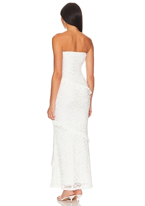 MORE TO COME Xandra Maxi Dress in Ivory. Size L. Also in XS, XXS, S, M, XL.