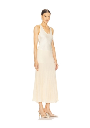 L'Academie Soleil Maxi Dress in Beige. Size S. Also in M, L, XL.