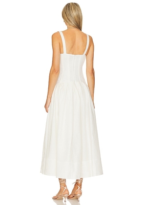 NICHOLAS Makenna Drop Waist Corset Midi Dress in Cream. Size 2. Also in 8.