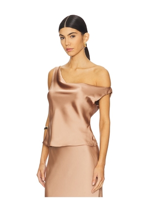 Norma Kamali Maria Drop Shoulder Top in Tan. Size M. Also in S.