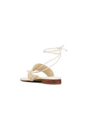 Kaanas Bamboo Wrap-Around Thong in Cream. Size 7. Also in 8, 9.