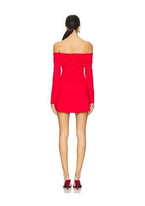 MORE TO COME Everly Off Shoulder Dress in Red. Size M. Also in S.