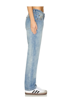 One Teaspoon Truckers Mid Waist Straight Leg Jeans in Blue. Size 32. Also in 23.