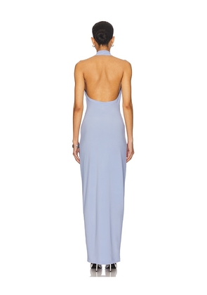Norma Kamali x REVOLVE Tie Front Halter Gown in Baby Blue. Size M. Also in L, XL.