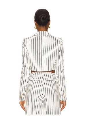 L'AGENCE Izzie Cropped Blazer in White. Size 00. Also in 4.