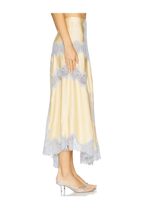L'Academie Lay Midi Skirt in Yellow. Size M. Also in XS, S.