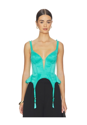 Maria Lucia Hohan Christa X Corset in Teal. Size 34/2. Also in 36/4, 38/6.