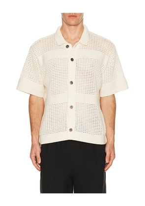 Obey Zach Knitted Shirt in Cream. Size L. Also in M, S, XL/1X.