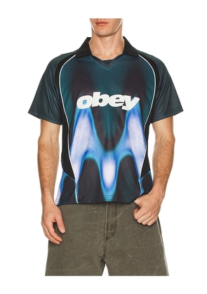Obey Blurred Soccer Jersey in Blue,Black. Size L. Also in M, S, XL/1X.