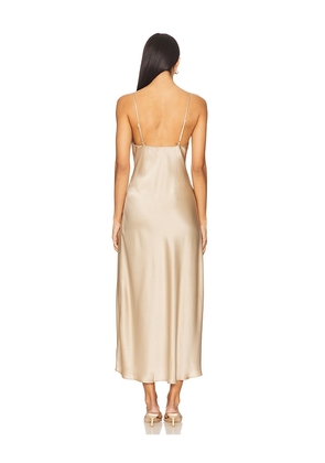 LESET Barb Slip Dress in Beige. Size S. Also in M.