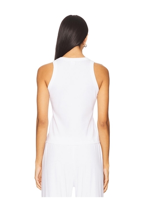 LESET Nando High Neck Tank Top in White. Size M. Also in XS, S, L, XL.