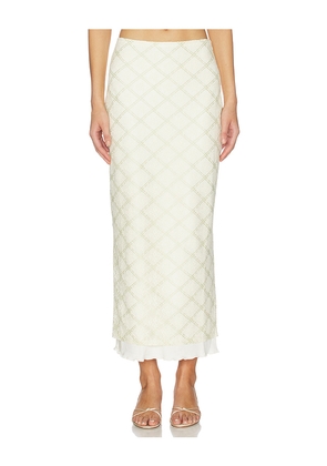 Line & Dot Norelle Midi Skirt in Cream. Size L. Also in M, S, XS.
