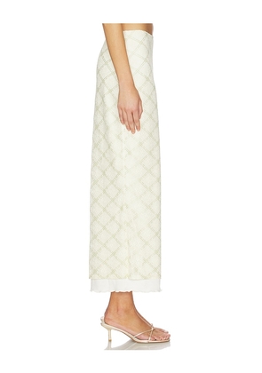 Line & Dot Norelle Midi Skirt in Cream. Size L. Also in S, XS, M.