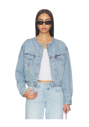 LEVI'S Collarless Shrunken 90s Trucker in Blue. Size L. Also in M, S, XL, XS.