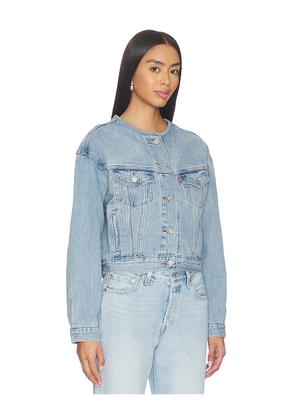 LEVI'S Collarless Shrunken 90s Trucker in Blue. Size L. Also in M, S, XL, XS.