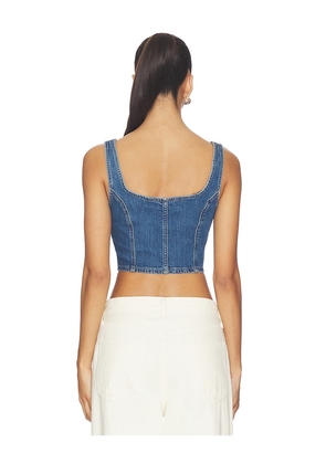 LEVI'S Seamed Zip Bustier in Navy. Size L. Also in S, XS, M, XL.