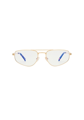 Luv Lou The Harvey Blue Light Glasses in Metallic Gold.